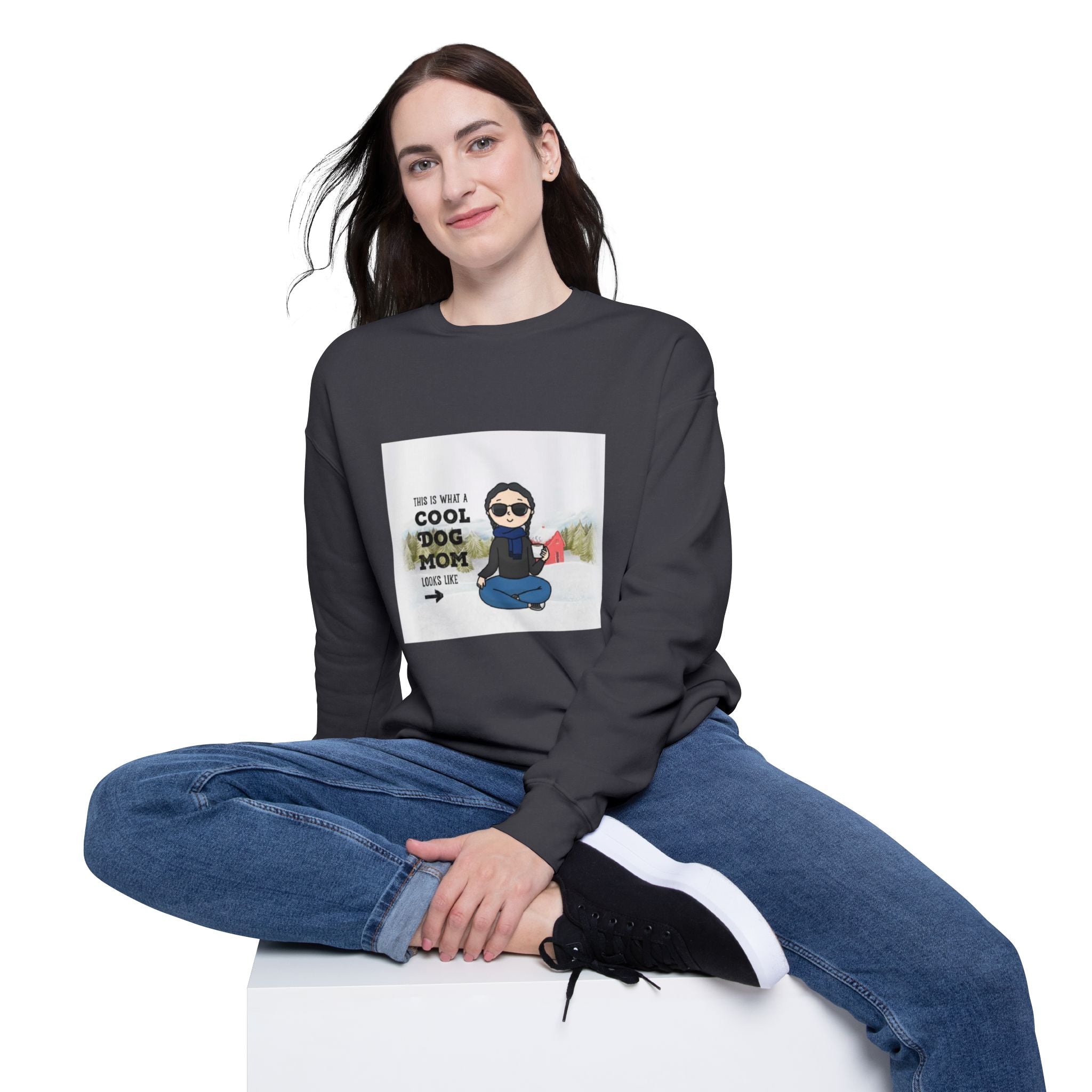 This is what a cool Dog mom looks like | Unisex Drop Shoulder Sweatshirt